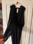 Нов разкошен черен парти официален гащеризон трико с шифон воал  Л /ХЛ размер , снимка 3