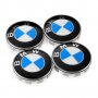 4 бр. капачки за джанти BMW 68 мм лого емблема БМВ прахова защита цветни за украса лого синьо бяло т, снимка 2