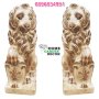 Статуя лъв от бетон фигура за декорация в бежово с кафяво, снимка 1 - Градински мебели, декорация  - 40694770
