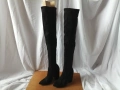 №36 Елегантни дамски ботуши над коляното; с ток; имитация на велур, снимка 2