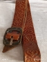 Дамски кожен колан с изрязани шарки и голяма катарама 11845, снимка 4