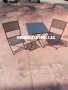 Градински комплект -сгъваема маса и два сгъваеми стола дърво и метал, снимка 1 - Градински мебели, декорация  - 40620632