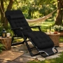 Сгъваем градински шезлонг с мека ватирана възглавница, дишаща материя, регулируем, 178см, снимка 6