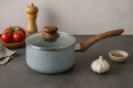 Касерола с капак Voltz Siena, 18x8см.\2л., Мраморно каменно керамично покритие, снимка 1