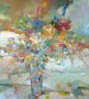 Картина маслени бои на платно "Вътрешно съществуващи цветя", 90 х 100 см