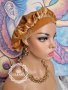 Удивително Красива и Мека Шапка Боне от Фин Кадифен Плат Цвят Приказна Охра КОД 2804, снимка 5