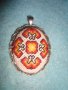 СТАР ПОСРЕБРЕН МЕДАЛЬОН с РЪЧНА ШЕВИЦА ЕТНОГРАФСКИ СТИЛ УНИКАТ МАЙСТОРСКА РЯДКА РАБОТА ПЕНДАНТ 26449, снимка 14