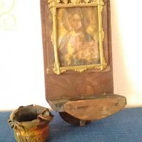 Старо дървено кандило с иконка , снимка 2 - Антикварни и старинни предмети - 33834217