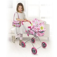 Детска количка за кукли с чанта за аксесоари, 62см, снимка 1 - Кукли - 42922233