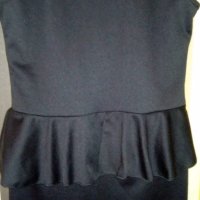 PIAZA ITALIA нова черна рокля с пеплум и гол гръб, снимка 3 - Рокли - 29231143