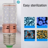  12W E27 60LEDПреносима стерилизираща лампа UVC Бактериоцидна UV лампа за почистване на дома, дезинф, снимка 5 - Други - 30372342