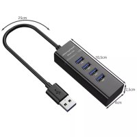 Мощен USB хъб/ USB разклонител с 4 порта, снимка 2 - Друга електроника - 42505903