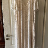 Елегантна нова романтична плисирана дълга нежна бяла рокля Zara , снимка 11 - Рокли - 40210139