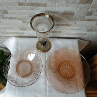 ЛОТ Стара стъклена ваза и две фруктиери, снимка 7 - Антикварни и старинни предмети - 37667492