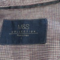 Мъжка ленена риза с къс ръкав Marks & Spencer, снимка 4 - Ризи - 25605522