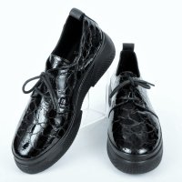 Лачени дамски обувки естествен лак - Кроко, снимка 2 - Дамски ежедневни обувки - 42874184