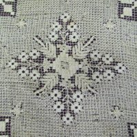 19 век Ръчно Плетена Покривка за Маса, снимка 3 - Антикварни и старинни предмети - 31860896
