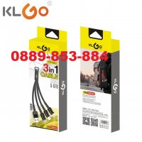 Premium KLGO кабел ключодържател 3в1 iphone type-c microusb зарядно, снимка 2 - Оригинални зарядни - 30733862