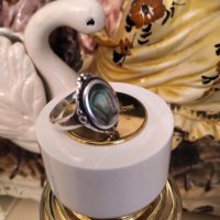 Авторски сребърен пръстен с кралски седеф, снимка 4 - Пръстени - 36952677