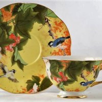 Комплект луксозни чаши за чай и кафе от костен порцелан, снимка 9 - Чаши - 31773998