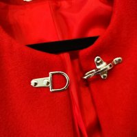 Naf Naf дамско елегантно червено палто, 38/М размер, снимка 6 - Палта, манта - 42055310