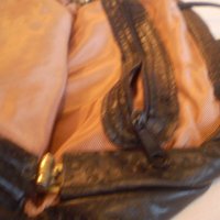 Ретро кожена чанта закопчалка кост и единична  дръжка черен  цвят   естествена кожа, снимка 7 - Чанти - 37367474