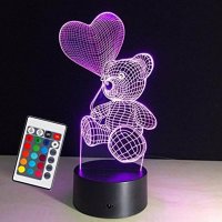 Холограмна LED лампа CREATIVE 3D taddy bear, снимка 2 - Лед осветление - 40327798