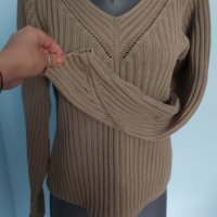 Памучен спортен пуловер с шпиц деколте "InWear" / голям размер , снимка 9 - Блузи с дълъг ръкав и пуловери - 15989750