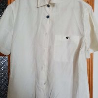 бяла риза с къс ръкав L XL размер, снимка 1 - Ризи - 36771501