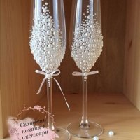 Сватбени чаши , снимка 3 - Сватбени аксесоари - 39638017