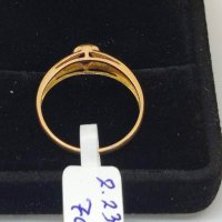 Златен пръстен с естествен Аметист-2,23гр/18кр, снимка 5 - Пръстени - 40575123