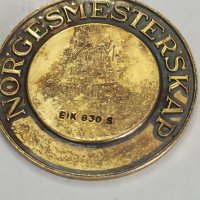 норвежки сребърен медал с позлата , снимка 6 - Антикварни и старинни предмети - 42119812