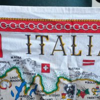 Италия - красива стара карта върху плат, ковьор, печат 85 х 50 см, снимка 1 - Други - 39718464