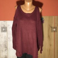 👜💄💃🏻Широк пуловер в цвят бордо,к/хл👉15 лв.👜, снимка 2 - Блузи с дълъг ръкав и пуловери - 30992896