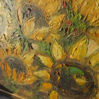 50х70 см. Слънчогледи - голяма картина  Мима / Art by MiMa, kartina, painting, снимка 5 - Картини - 31781537