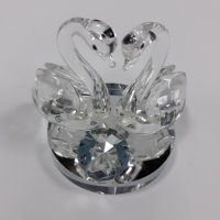 Лебеди двойка с диамант - основа масивен кръг, снимка 3 - Декорация за дома - 35599593