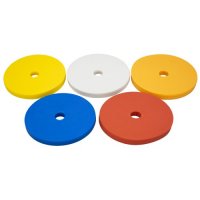 Комплект кръгли маркери, Ф15 см с дупка, 30 броя, 5 цвята, С носач. , снимка 2 - Други спортове - 37443425