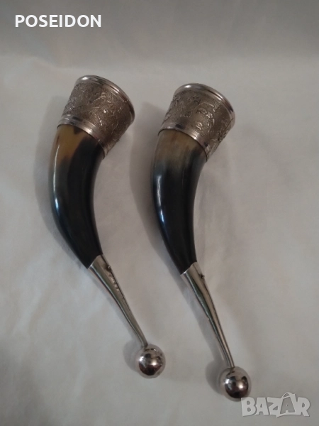 ДВА РОГА РОГ ГРУЗИНСКИ РОГ ЗА ВИНО, снимка 1