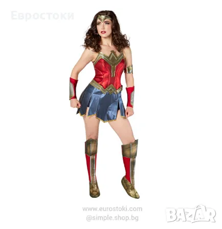 Rubie's рокля DC Comics Wonder Woman, дамски костюм Wonder Woman – рокля БЕЗ аксесоари, размер М, снимка 1