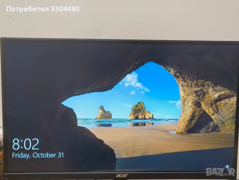 Геймърски 27″ 75Hz IPS монитор като нов, с кутия и документи Acer R271, снимка 1