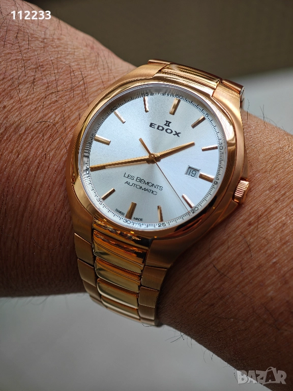 EDOX Les Bemonts Ultra Slim Automatic Rose Gold, снимка 1