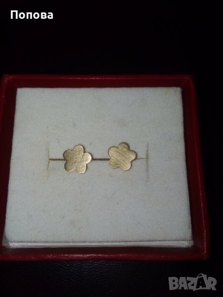 Златни обеци цветя, снимка 1