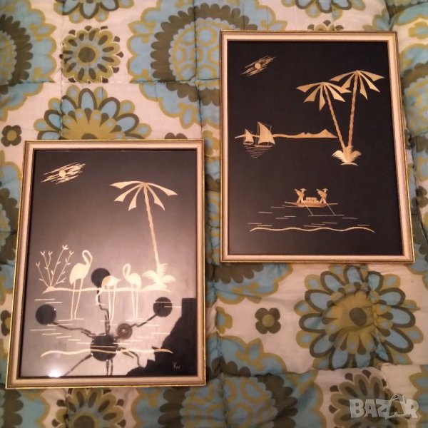 СТАРИ ЯПОНСКИ КАРТИНИ С ПОЗЛАТА , снимка 1