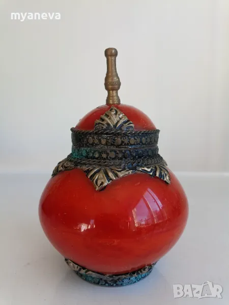 Art Deco кутия за бижута от Индия с метален обков. , снимка 1