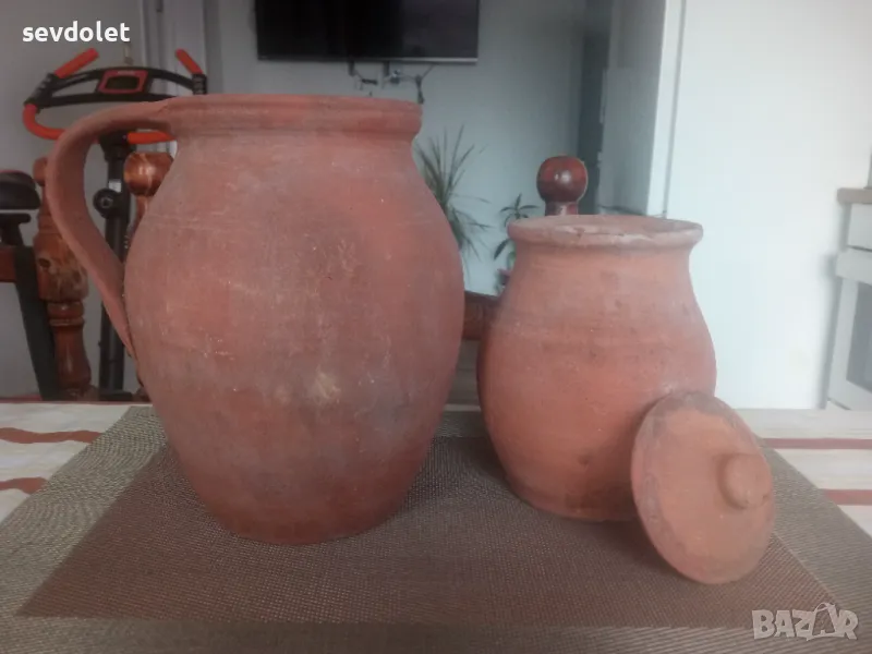 Два стилни,антикварни съда.Керамика.Цената е за двата., снимка 1