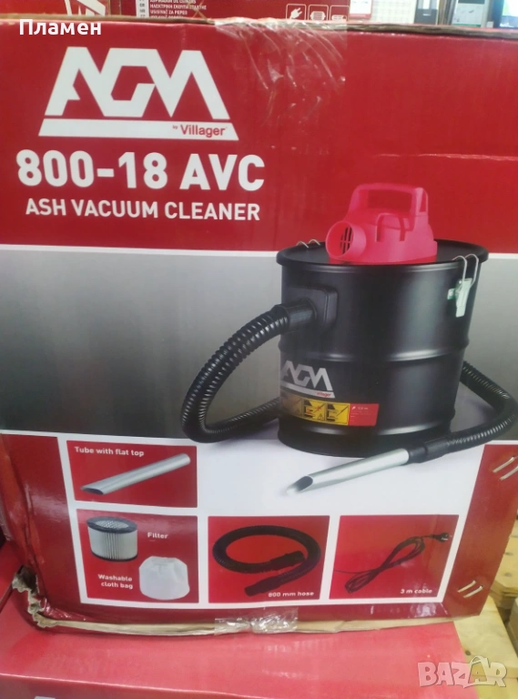 Прахосмукачка за пепел, камини, печки и едри отпадъци 18 л., AGM 800W, снимка 1