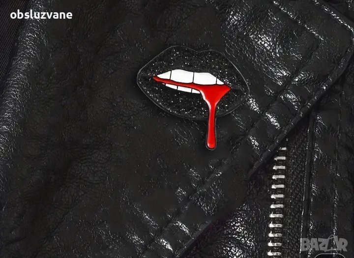 Пънк-брошка Устни, снимка 1