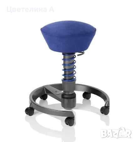 Ергономичен офис стол Swopper, с облегалка, син, 2 бр, снимка 1