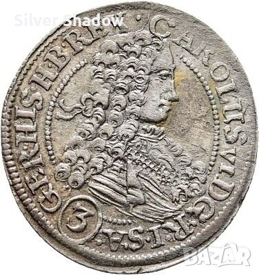 Монета Австрия 3 Кройцера 1712 г. Карл VI, снимка 1