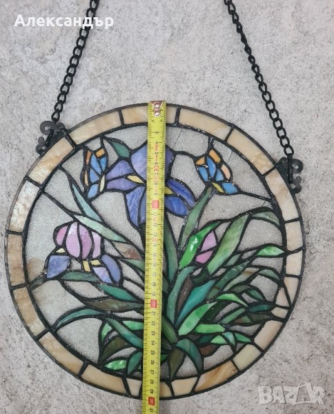Кръгло висящо витражно пано, снимка 1